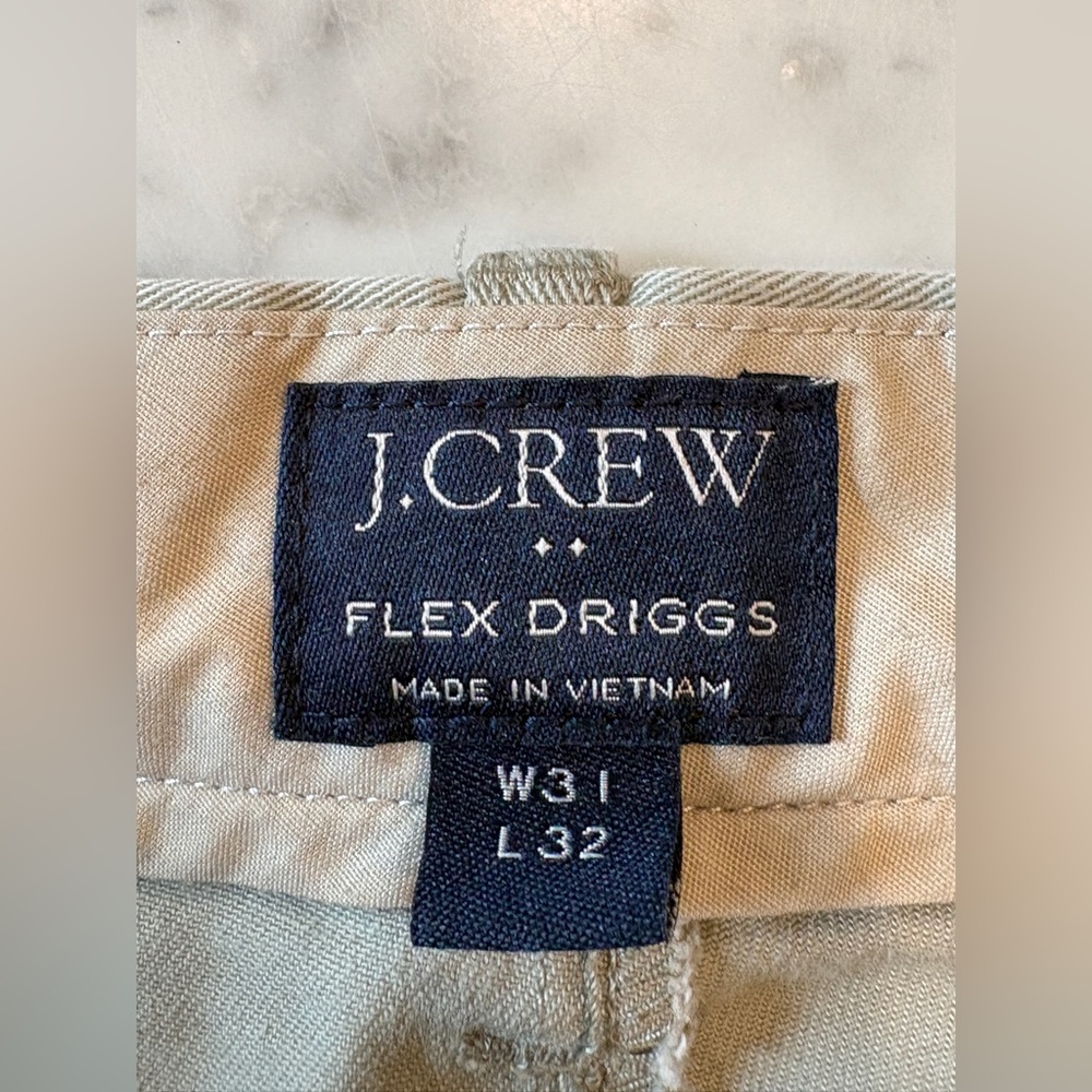 J Crew Men’s Flex Driggs Stretch Khaki Pant, 31x32, Excellent pre-owned cond! - Picture 3 of 10